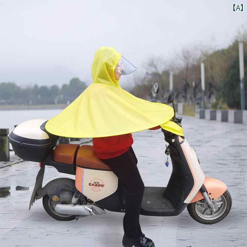 ポンチョ 雨具 男女兼用 バイク用 電動車対応 ヘルメットカバー 防水 通気性 厚手 ...