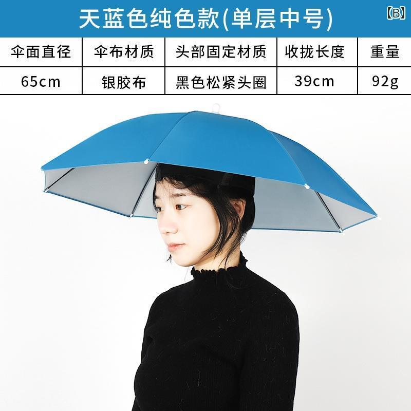 雨笠 傘付き 頭戴式 防雨 日よけ 笠 成人男女用 軽量 大型 茶摘み サイクリング 釣...
