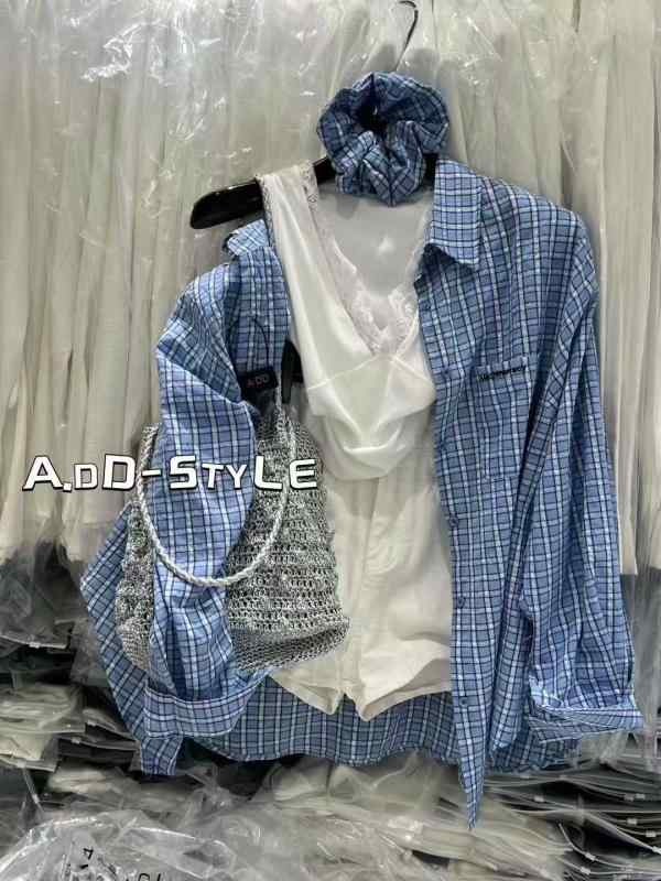 尺八 - レディース チェック柄 長袖 シャツ トップス レトロ ゆったり 大きめ スリム 効果 百搭 ファッション カジュアル スタイル