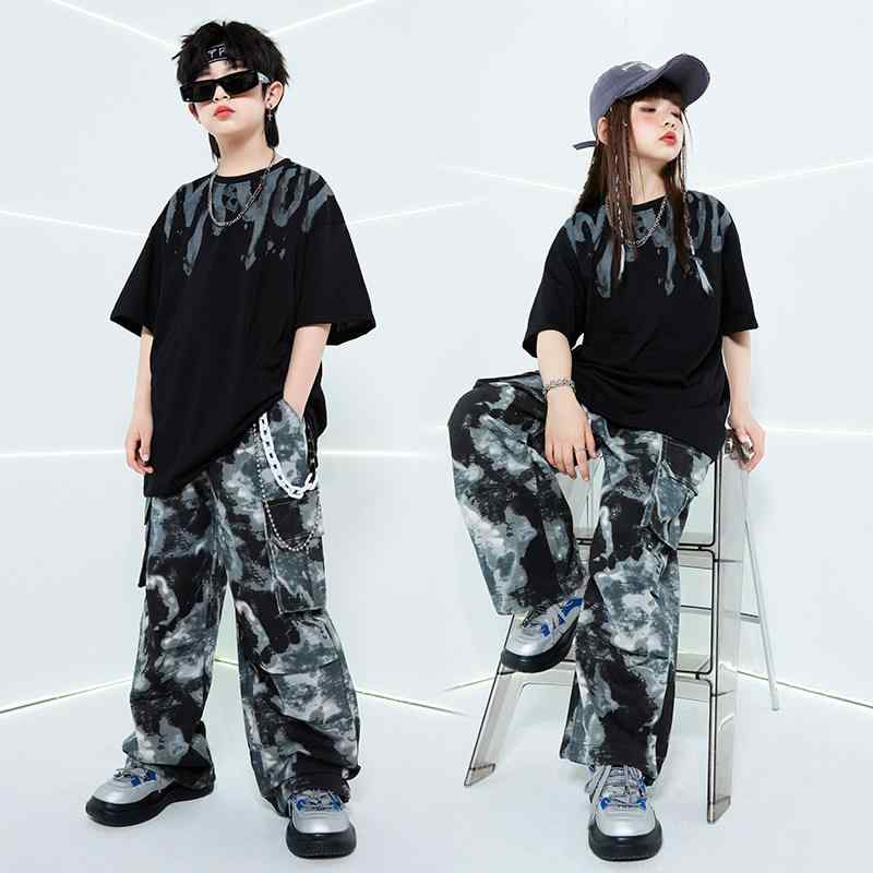 ダンス衣装 キッズ 男の子 女の子 ヒップホップ ストリートファッション Tシャツ ...