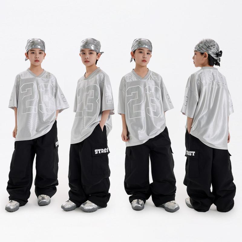 男の子 夏 短袖 ヒップホップ ダンス 服セット ストリートファッション 子供服 ダンスパフォーマンス ..