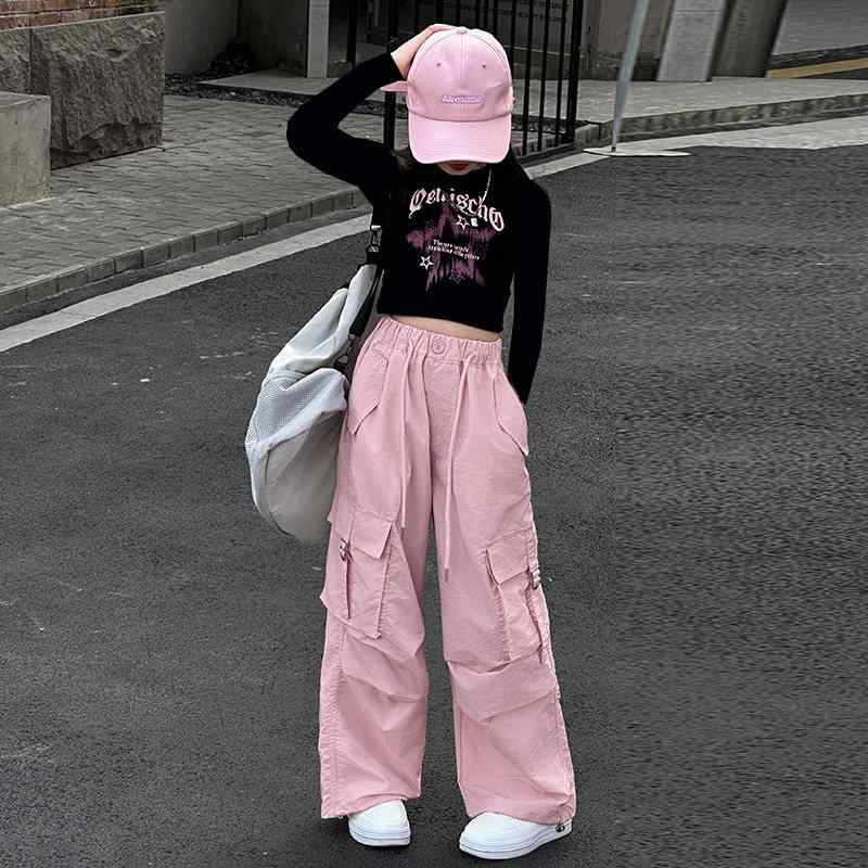 キッズ 女の子 ダンスウェア 秋 練習着 セット ヒップホップ ストリートダンス ジャズダンス クロップド トップ 子供服 パフォーマンス 伸縮性 軽量 動きやすい
