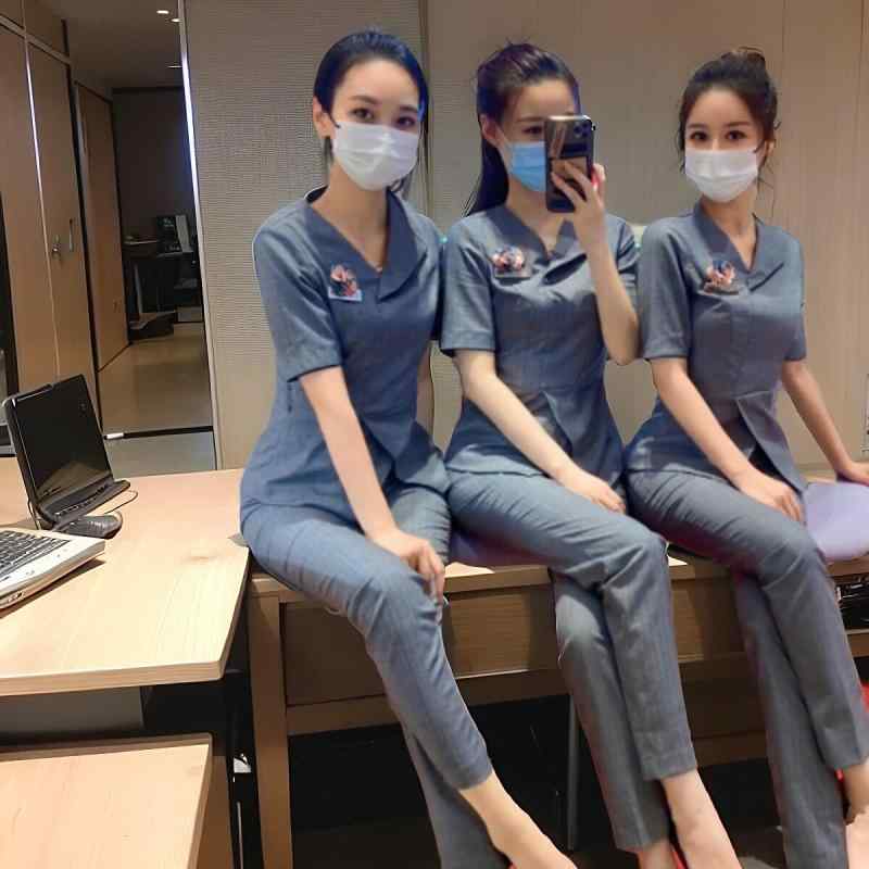 店舗用 ユニフォーム グレー 夏用 短袖 セット ジャケット スカート ビッグサイズ 吸湿速乾 軽量 接客向き 伸縮性