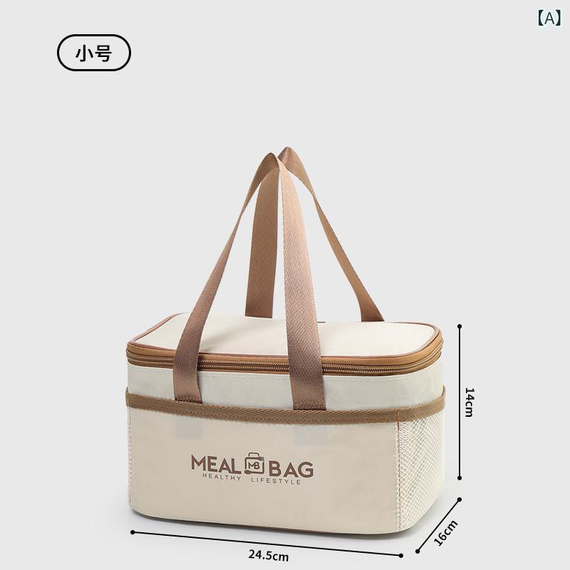 保温ランチバッグ アルミホイル 手提げ 厚手 シンプル 学生 通勤用 弁当入れ トート型 軽量 保冷機能 普段使い ナイロン素材