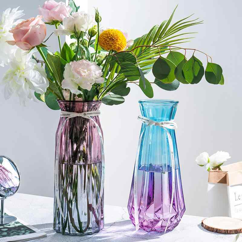 Crystal Products - フラワーベース 特大 ガラス 透明 水耕え 富貴竹 ユリ 銀柳 冬青 麦穂 生け花 インテリア 飾り リビング 観葉植物 花瓶 ディスプレイ ガラス製 シンプル モダン