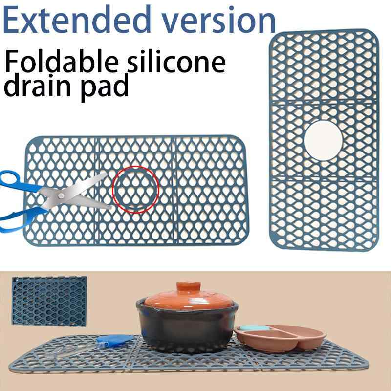 Sink Mats - シンク マット シリコン 断熱 防滑り 防傷 防飛び散き 底面保護 排水 フィルター キッチン 用品 多機能 パッド シリコンゴム 耐久性 防水
