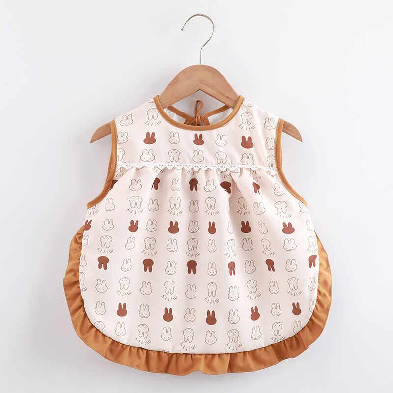 エプロン 子供 女の子 食事用 防水 無袖 夏用 薄手 背心式 幼稚園 外出 ビブ かわいい 軽量 吸湿速乾 通園 保育園 ピンク系 アイボリー 部屋着 普段使い