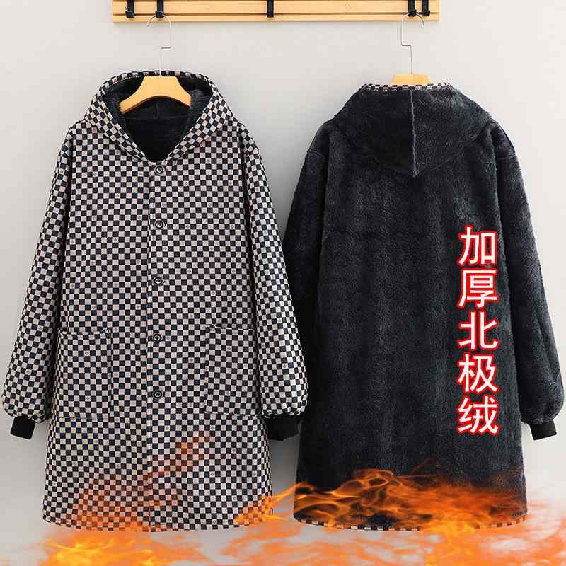 エプロン 作業用 アウトドア 長袖 フード付き 厚手 フリース 保温 耐寒 蓄熱 防風 秋冬 アウター