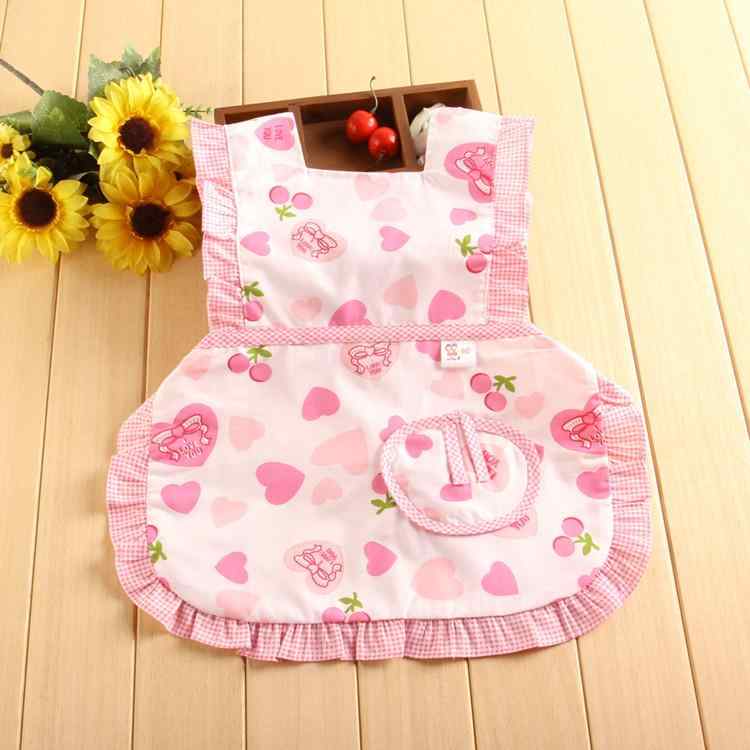 ベビーエプロン 女の子用 春秋 無袖 プリンセスドレス 綿100% 絵描き用 食事用 ビブ よだれかけ かわいい 室内着 伸縮性 軽量
