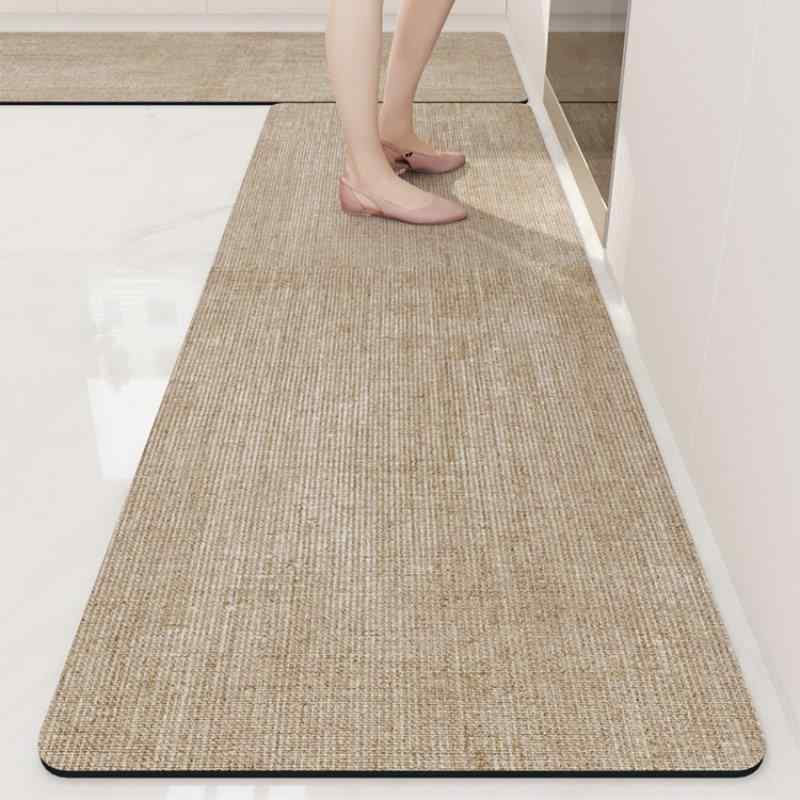 Kitchen Mats - キッチン マット 珪藻土 家庭用 拭き取り 滑り止め 油汚れ防止 吸水 防水 玄関用 耐汚れ 足元 ラグ フロア 防油 吸湿