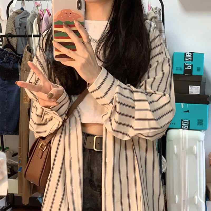 カーディガン レディース 春夏 フレンチ ストライプ 長袖 薄手 UVカット 韓国 スタイリッシュ ブラウス トップス 軽量 優しい シルエット ファッション