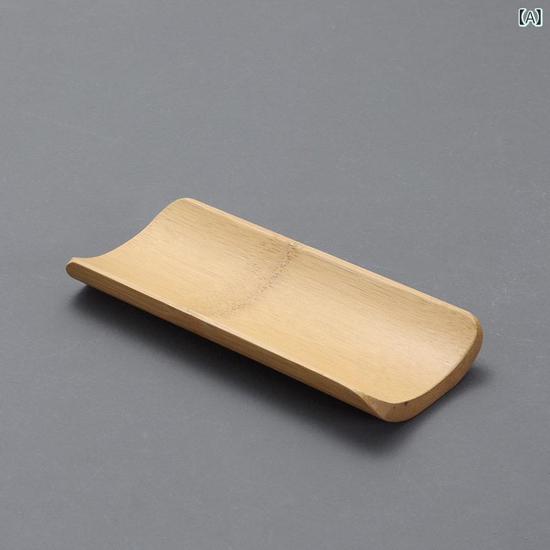 竹製 長方形 トレイ 湿巾 ホルダー タオル 置き 家用 茶道 セット レストラン ホテ...