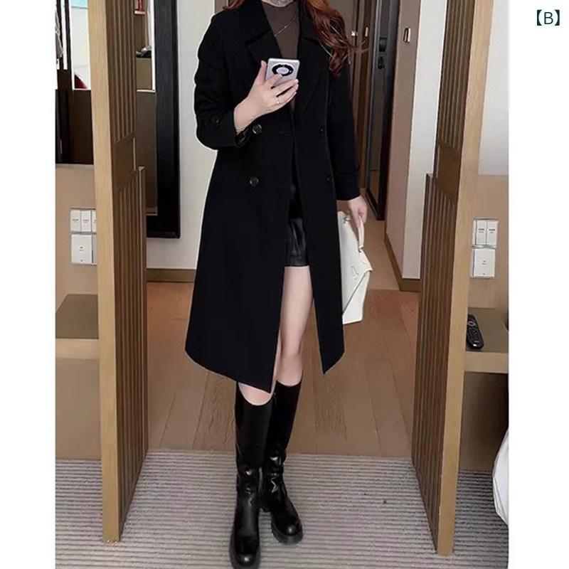 コート レディース 厚手 秋冬 ウエストシェイプ スリム 中長丈 綿入り 起毛 暖か アウター トレンチ 風合い 日常使い 軽量 ストレッチ