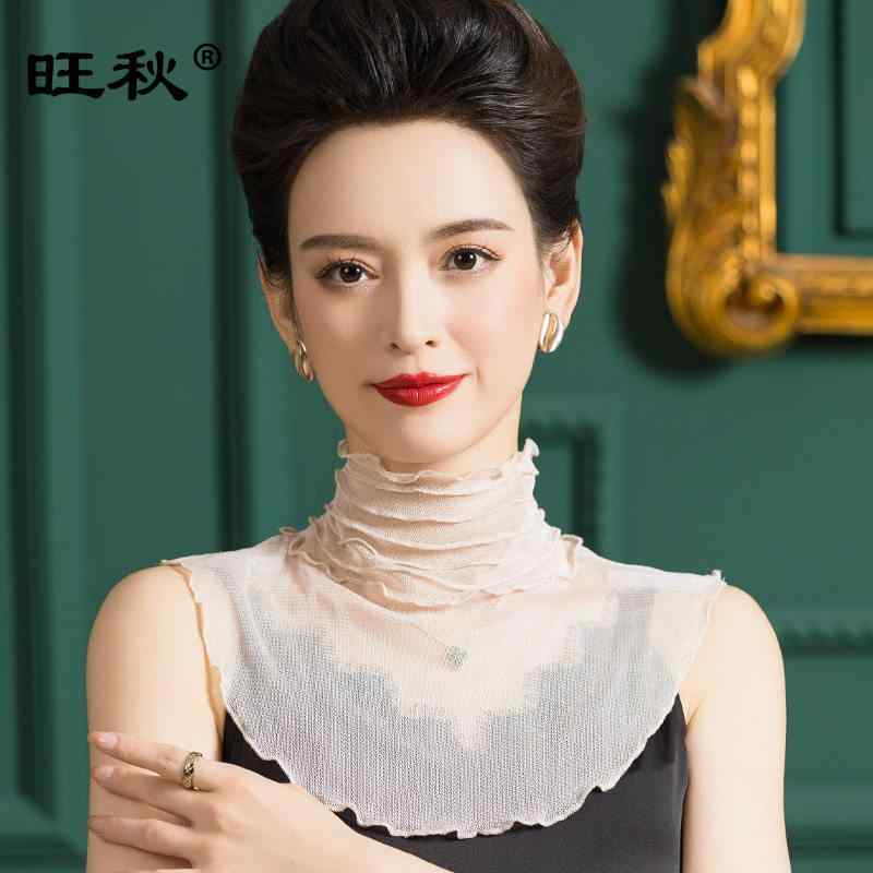 女性用 　 メッシュ スカーフ 通気性 UVカット 鎖骨カバー フェイクカラー 単色 首元保護 夏用 日焼け防止 軽量 吸湿速乾