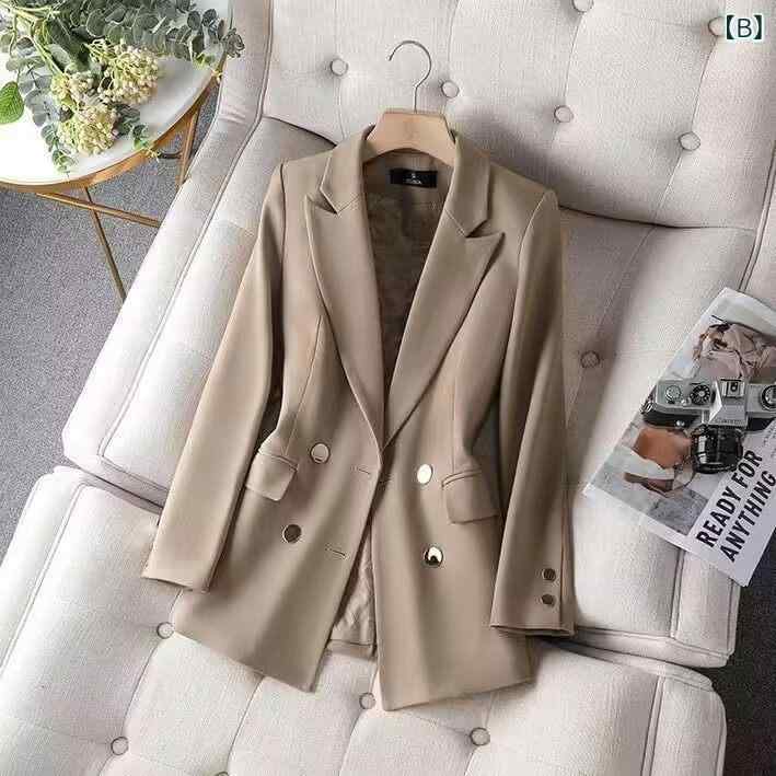 レディース テーラード ジャケット 収腰 スリム フィット 単色 コーディネート 自由 スタイル オフィス 普段使い スタイリッシュ シルエット