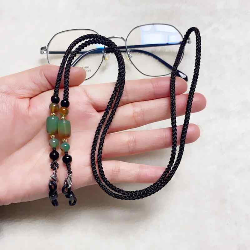 Glasses Accessories - 眼鏡チェーン 落ち防止ストラップ エコ素材 眼鏡紐 マスク掛け紐 旅行用 アウトドア スポーツ用 調整可能 シリコン加工 軽量 伸縮性