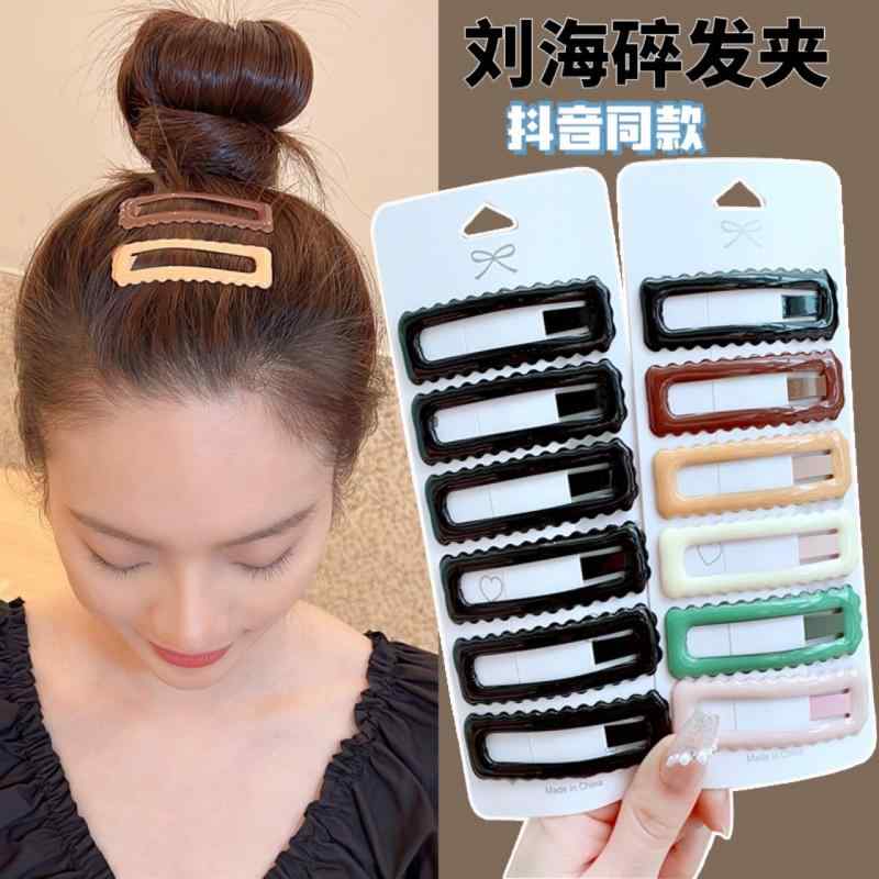 ヘアクリップ レディース 前髪用 サイド用 夏用 かわいい ヘアアクセサリー 一文字 バレッタ 日常使い ..