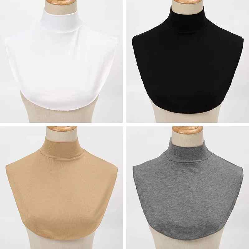 付け襟 マフラー メンズ レディース ブラック モダール 薄手 ハーフハイネック 秋冬 保温 プルオーバー..