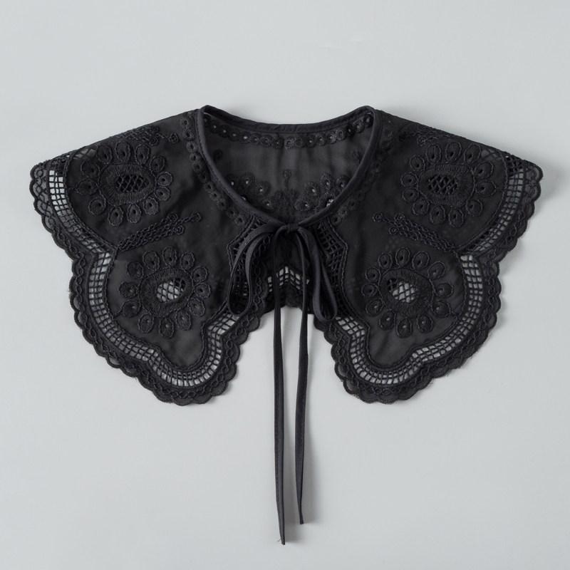 ショール レディース 刺繍 装飾 フェイク襟 夏用 スカート 合わせ 小型 毛糸 軽量 汎用 アクセサリー ..