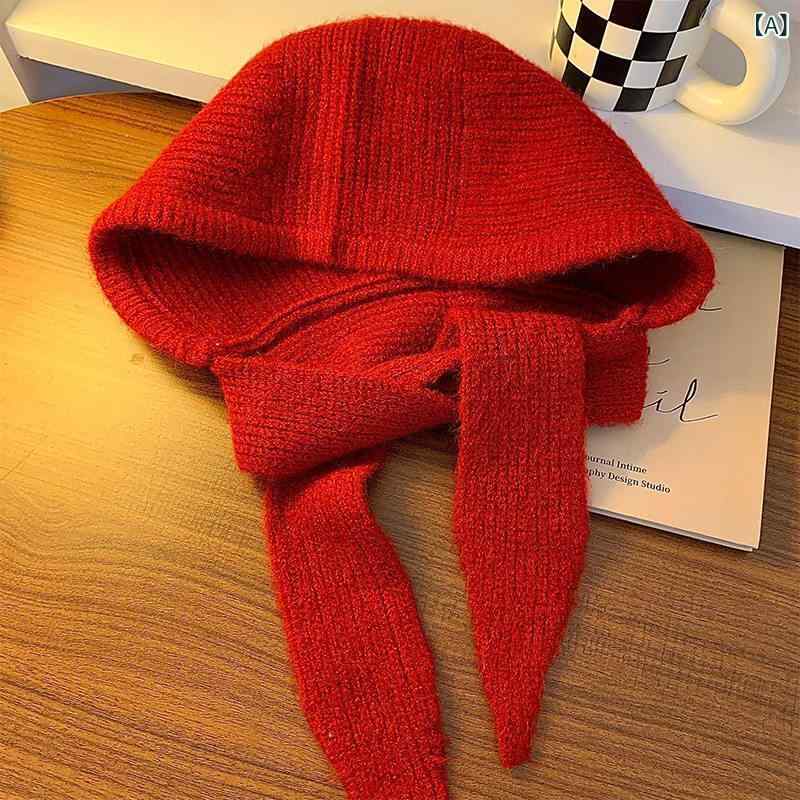 ニット帽 レディース 秋冬 バラクラバ フード...の紹介画像2