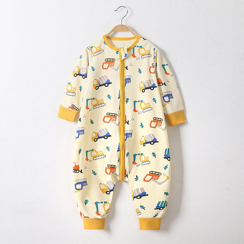 ベビー 連体 パジャマ 寝袋 タイプ 乳幼児用 分脚 綿 素材 薄手 シングルレイヤー 通年 使用 柔らかい 肌触り 伸縮性 生地 室内 就寝 向き(4.0)