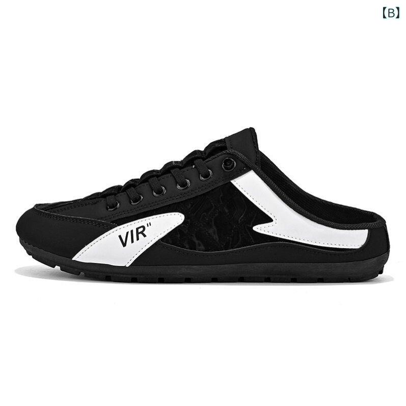 サンダル メンズ 夏用 通気 キャンバス バックレス 滑り止め ドライブ カジュアル イージー シューズ 軽量 履きやすい 普段使い