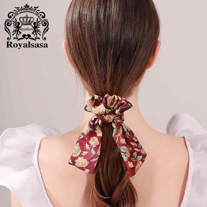 レディース ヘアアクセサリー 花柄 蝶結び リボン ヘアゴム ポニーテール用 ゴムバンド 花モチーフ ヘアバンド かわいい 日常使い 伸縮性