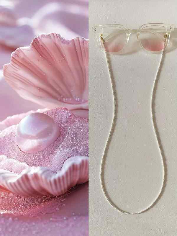 Chains - 眼鏡チェーン 女性用 貝殻 パール 小丸ビーズ ロングストラップ ネックレス ファッションアクセサリー 汎用 サングラス対応 軽量 日常使い