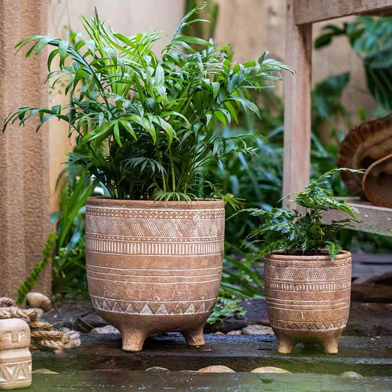 陶器 花鉢 レトロ 赤 大型 通気性 多肉植物用 花瓶 壺 ボヘミアン風 インテリア ガーデニング 植木鉢 フラワーベース 耐久性 自然素材