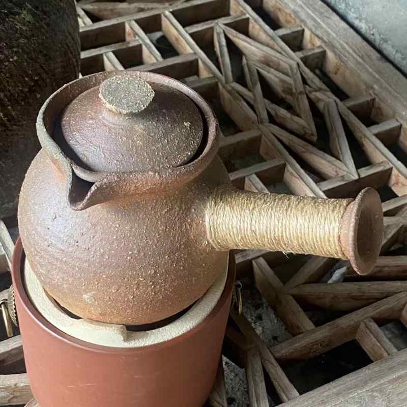 粗陶 茶器 火山泥 素材 薪焼き 囲炉裏 煮茶用 側把手 公道杯 耐熱 伝統工芸 陶磁器 保温 茶道 アクセサリー