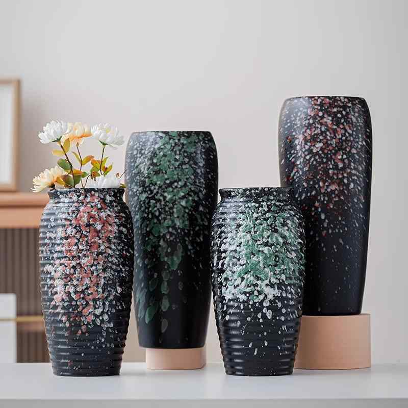 陶器 花瓶 古風 家庭用 装飾 置物 リビング ダイニング テーブル インテリア 雑貨 生花 干花 挿花 器 ..