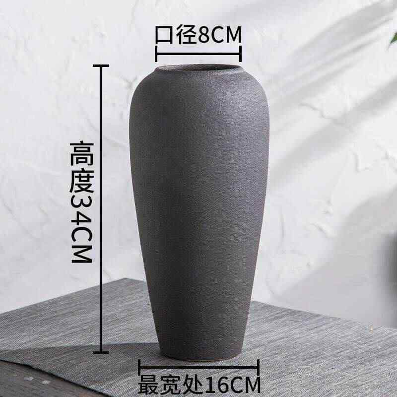 陶器 花瓶 粗陶 大型 リビング 装飾 ドライフラワー 水耕花器 インテリア 壺 器物 置物