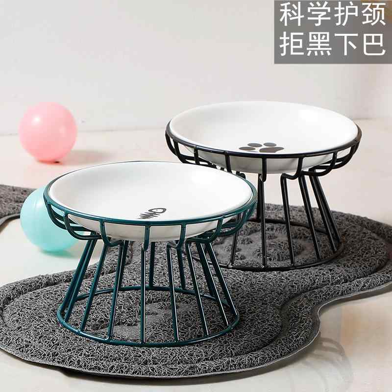Earthen Pots - 猫用 セラミックボウル 高脚 北欧 首負担軽減 転倒防止 陶器食器 おやつ皿 ご飯用 ペットボウル キャットディッシュ