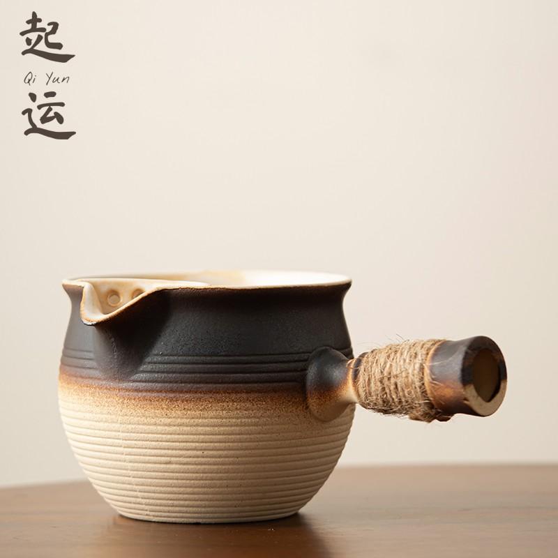 陶器 煮茶ポット 囲炉裏風 ミルクティー壺 フルセット 耐熱 家庭用 伝統スタイル 茶器具 陶器製 煮込み器・風・主な素材: 陶器・仕上げ: 磨砂・容量: 601ml～700ml・カラー展開: 黄黒漸変.白.黄褐漸変.窑変黄.漸変.棕色.白褐漸変.白棕漸変