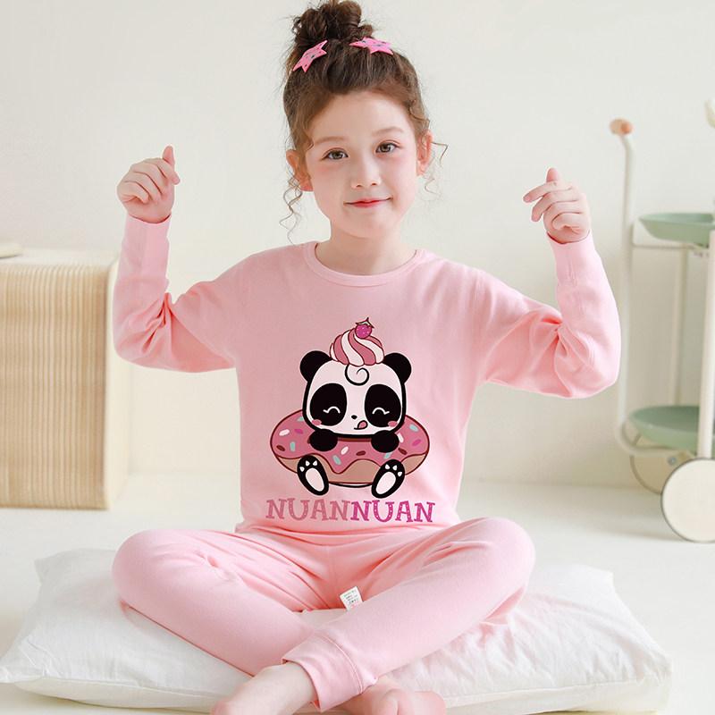キッズ パジャマ 秋冬 綿 男の子 女の子 ベビー セット かわいい クマ柄 ドーナツ カードゥーン 暖か 部屋着 寝巻き 綿素材 柔らかい 保暖