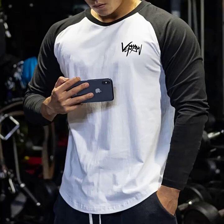 Tシャツ メンズ 長袖 春秋 ランニング スポーツ トレーニング ゆったり カラー切り替え バスケットボール カジュアル トップス 吸湿速乾 機能性・スタイル: アメリカン・柄: アルファベット・主な素材: 綿布・対象: 男女兼用・着用方法: 頭から・機能: 吸湿排汗.保暖.透気.耐摩耗・ネックライン: クルーネック・サイズ展開: M.L.XL.2XL.3XL・カラー展開: 白色-黒袖.白色-灰袖.白色-赤袖.グレー-黒袖.光板白色-黒袖.光板白色-灰袖.光板白色-赤袖.光板グレー-黒袖