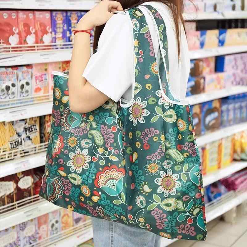 Handbag Type - エコバッグ 折りたたみ 軽量 防水 ショッピング トートバッグ 野菜買い物 手提げ 丈夫 耐久 大容量 厚手 ポータブル 環境保護 日常使い 持ち運びやすい 耐水 収納可能
