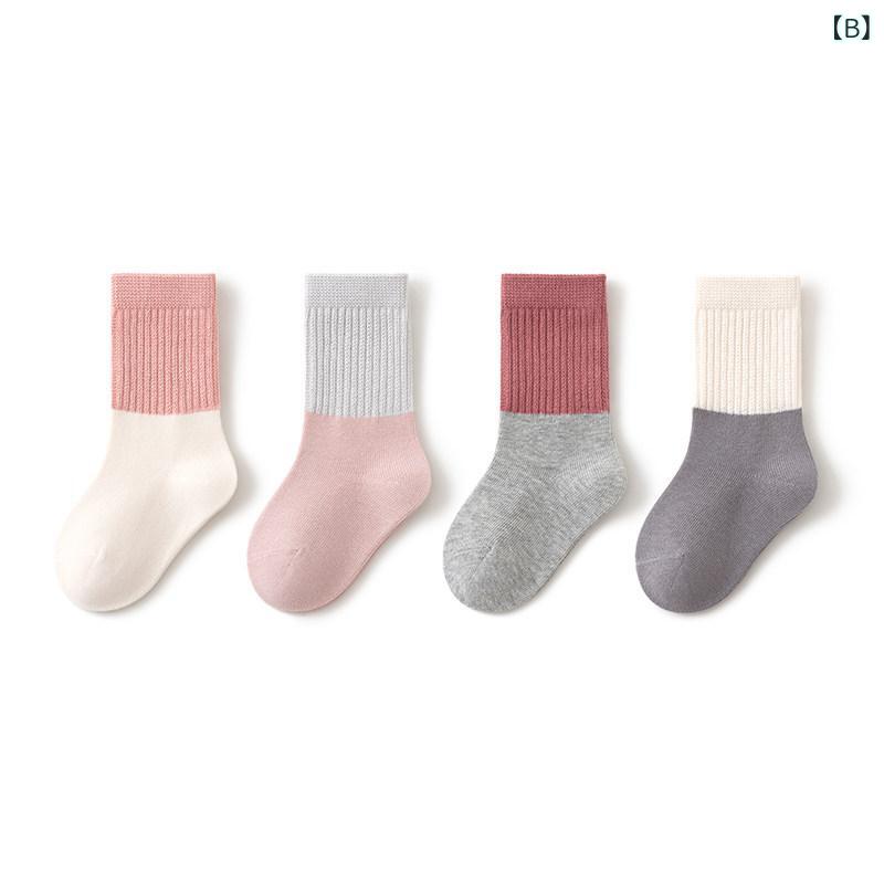 ベビー ソックス 秋冬生児 男女 綿 中筒 シームレス 足締め付けない ゆったり口 赤ちゃん用 柔らかい素材 伸縮性 室内履き 日常使い