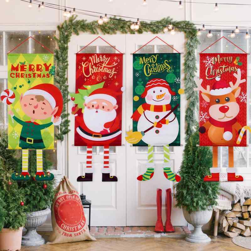 クリスマス飾り 吊り旗 店舗用 カフェ用 クリスマスツリー ドアハンガー ハンギングフラッグ シーン装飾 雰囲気作り 冬 インテリア ショップディスプレイ フェスティバル デコレーション クリスマスシーズン ホリデー