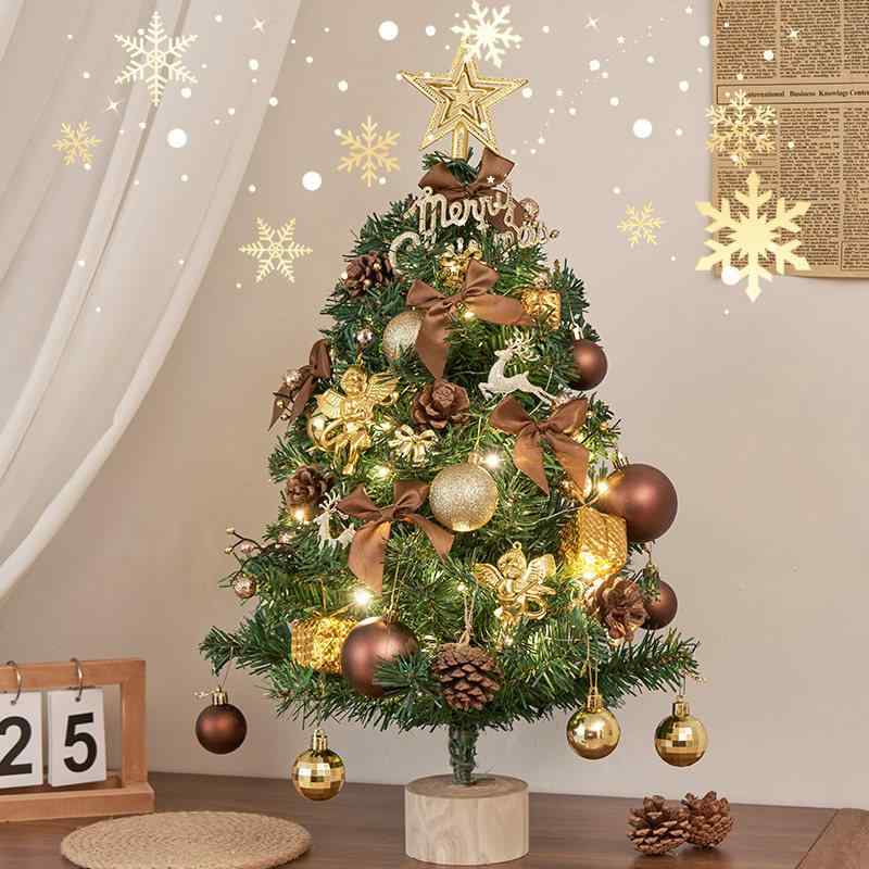 クリスマスツリー ミニ 卓上 飾り セット 家庭用 冬 デコレーション かわいい 小型 置物 リビング オーナメント・カテゴリ: クリスマスツリー・サイズ展開: 45cm, 60cm・主な素材: PE・カラー展開: 金色, 銀色, 香槟金, 咖色, 赤色, 金紅・柄: 小鹿, 蝴蝶結, 卡通, 裸樹, 娃娃・付属品: ライト