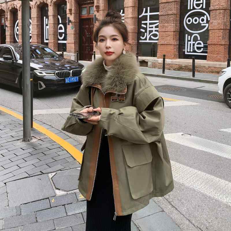 パーカーコート レディース 冬用 フード付き レトロ ミリタリー風 ワーク ゆったり オーバーサイズ すっきりシルエット 厚手 フリース コットン アウター カジュアル 防寒