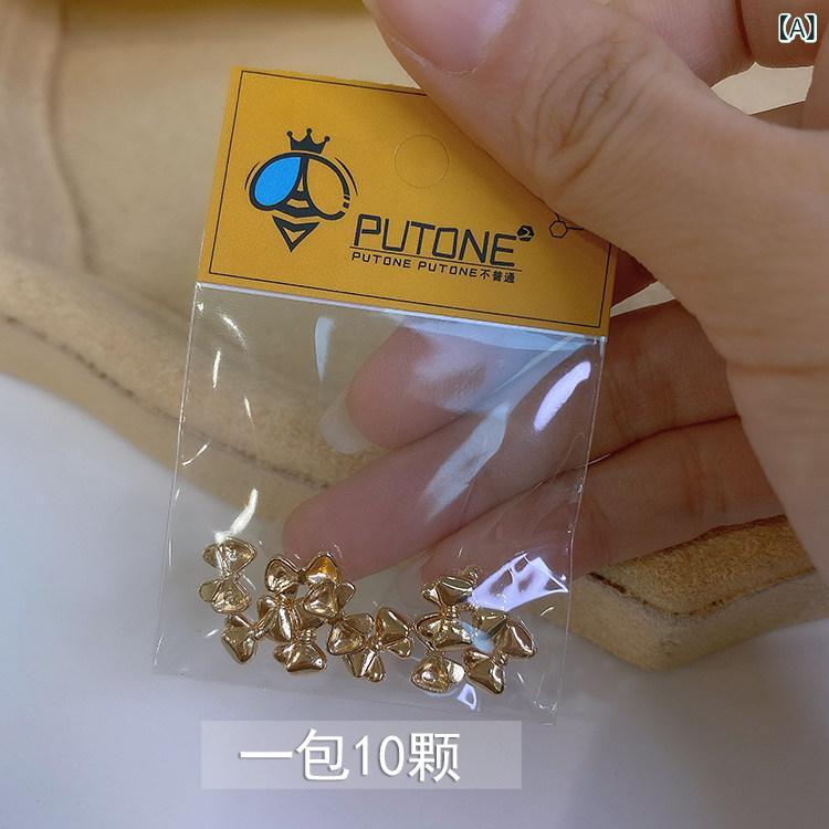 ネイルチャーム かわいい ゴールド 蝶結び ミニ 金属パーツ クリスマス 飾り ウィンター アクセサリー ネイルアート 用 輝き 装飾 2