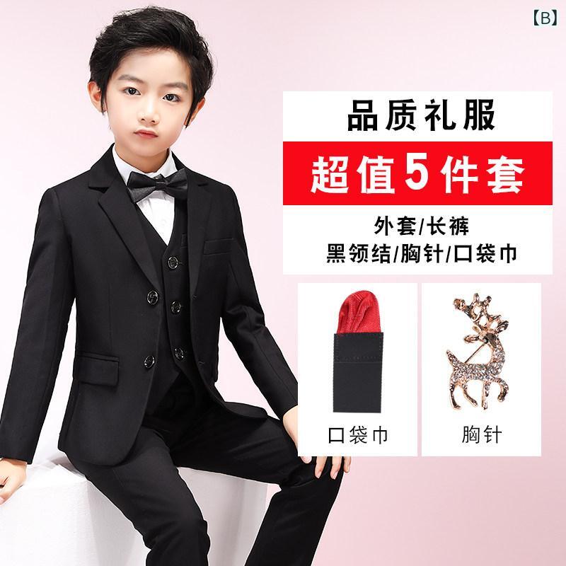 子供スーツ 男の子 3点セット フォーマル 礼服 演奏会 発表会 司会者 花童 パーティー 結婚式 タキシード風 ジャケット ズボン シャツ ネクタイ セット キッズ フォーマルウェア 礼装 式典服