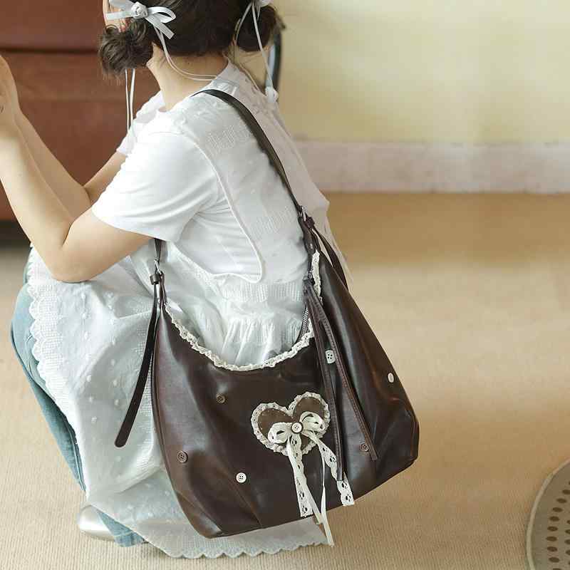 レディース レトロ ショルダートートバッグ 大容量 軽量 ソフトレザー 斜めがけ 鞄 ファッション 普段使い スタイリッシュ