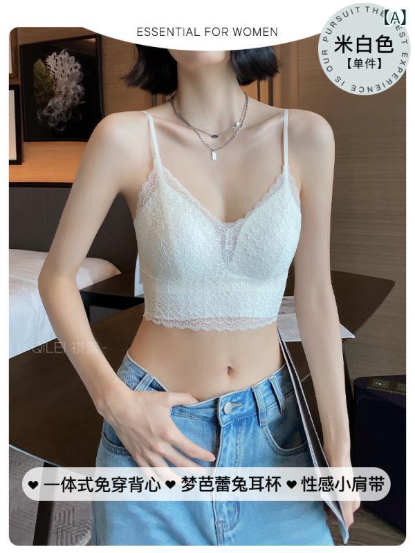 レディース ブラ不要 キャミソール 薄手 夏用 セクシー レース 美背 インナー タンクトップ 吊り紐 トップス 吸湿速乾 軽量 伸縮性 日常使い 部屋着 ベーシック