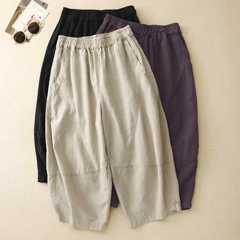 レディース 夏用 ワイドパンツ ゆったり カジュアル 7分丈 スリム見せ クロップド ビッグシルエット 普段使い 軽量 伸縮性 吸湿速乾 コットン混 デニム風 ブラック グレー ベージュ