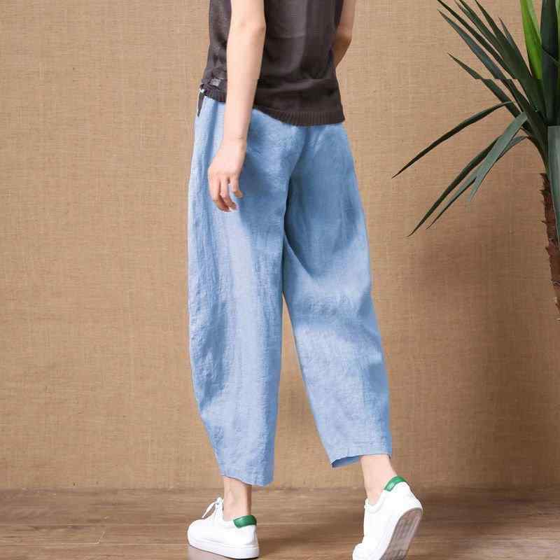 パンツ レディース 夏 ゆったり 大きめサイズ 9分丈 高腰 スリム効果 高身長効果 ワイド ロング丈 麻素材 吸湿速乾 軽量 普段使い ファ..