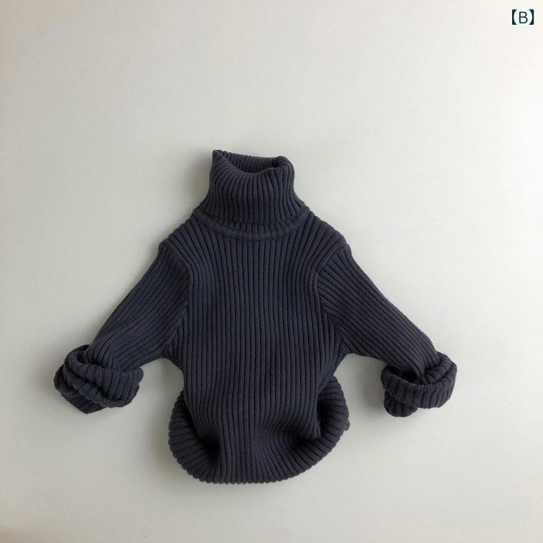 キッズ 秋冬 ハイネック ニットセーター プルオーバー 保暖 暖か 厚手 柔らかい 男...