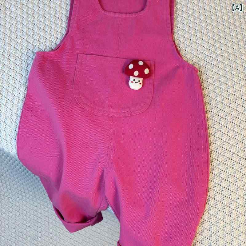 Overalls - ベビー女の子用 綿 連体サスペンダーパンツ 春秋 ロング丈 外出着 おしゃれ 柔らかい素材 伸縮性 普段使い 赤ちゃん服 子供服