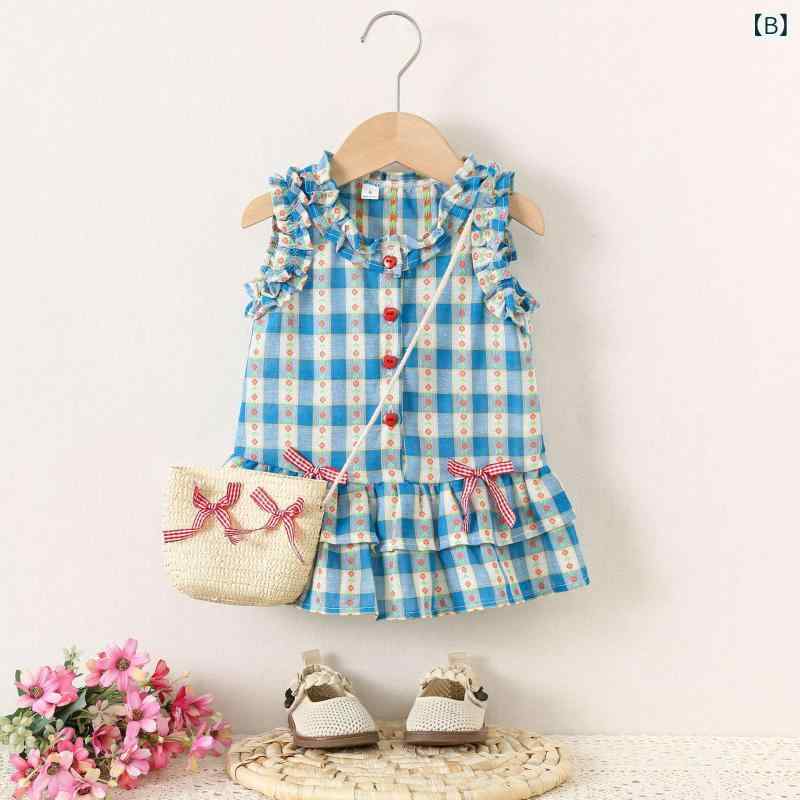ワンピース 女の子 子供服 キッズ 夏用 綿素材 かわいい カラフルドット柄 Aライン...
